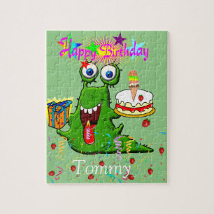Puzzels Gelukkige Verjaardag Groene Monster