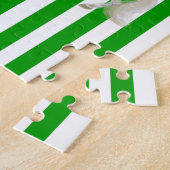 Puzzels Green and White Stripe White Horse (Zijkant)
