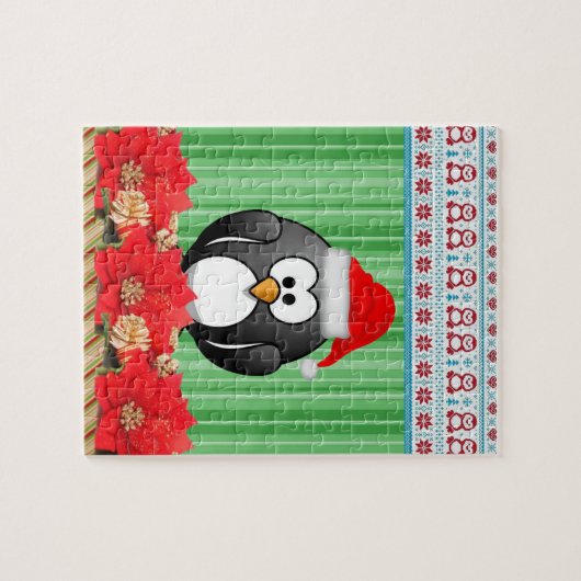 Puzzels Green Stripe, Penguin Kerstmis (Horizontaal)