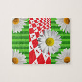 Puzzels Green Stripe, White Daisy, Red HeelsFloral (Horizontaal)