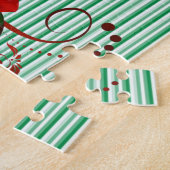 Puzzels Green White Stripe Red Rose (Zijkant)