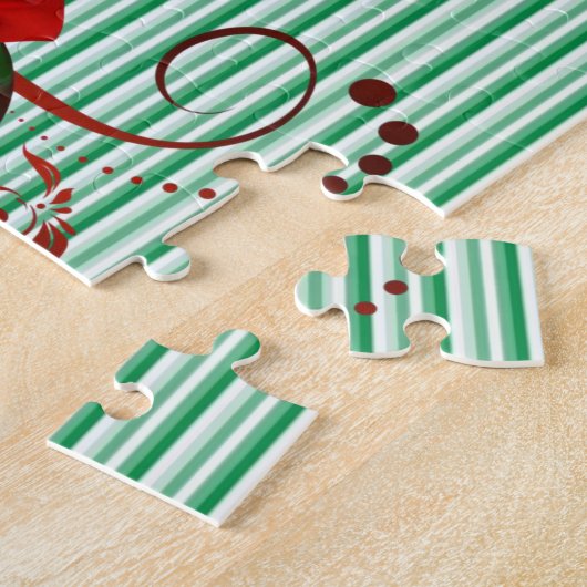Puzzels Green White Stripe Red Rose (Zijkant)