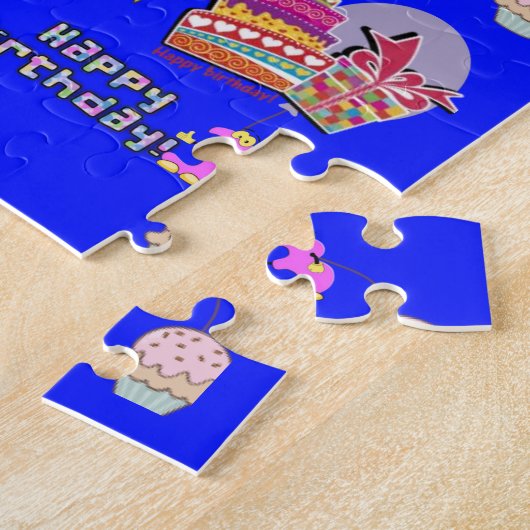 Puzzels, Happy 3rd Birthday, #3 Birthday Blue Legpuzzel (Zijkant)