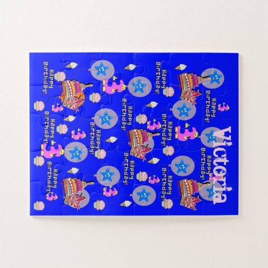 Puzzels, Happy 3rd Birthday, #3 Birthday Blue Legpuzzel (Horizontaal)