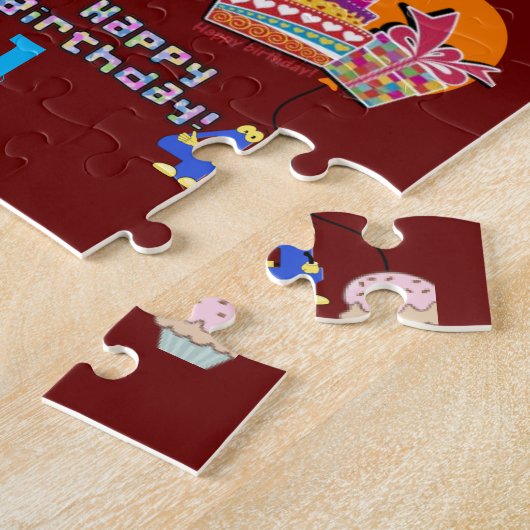Puzzels, Happy 4th Birthday, #4 Birthday Dark Re Legpuzzel (Zijkant)