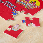 Puzzels, Happy 4th Birthday, #4 Birthday Red Legpuzzel (Zijkant)