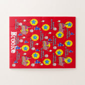 Puzzels, Happy 4th Birthday, #4 Birthday Red Legpuzzel (Horizontaal)