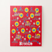 Puzzels, Happy 4th Birthday, #4 Birthday Red Legpuzzel (Verticaal)