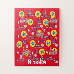 Puzzels, Happy 4th Birthday, #4 Birthday Red Legpuzzel