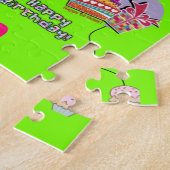 Puzzels, Happy 5th Birthday, #5 Birthday Green Legpuzzel (Zijkant)