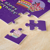 Puzzels, Happy 5th Birthday, #5 Birthday Paars Legpuzzel (Zijkant)