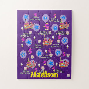 Puzzels, Happy 5th Birthday, #5 Birthday Paars Legpuzzel