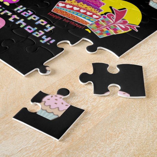 Puzzels, Happy 5th Birthday, #5 Black Legpuzzel (Zijkant)
