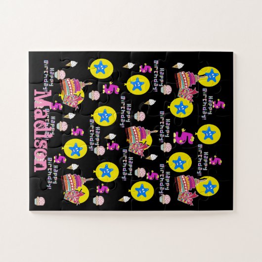 Puzzels, Happy 5th Birthday, #5 Black Legpuzzel (Horizontaal)