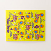 Puzzels, Happy 6th Birthday, #6 Birthday Yellow Legpuzzel (Horizontaal)