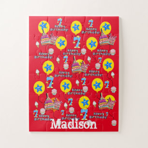 Puzzels, Happy 7th Birthday, #7 Birthday Red Legpuzzel