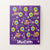 Puzzels, Happy 8th Birthday, #8 Birthday Paars Legpuzzel (Verticaal)