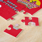 Puzzels, Happy 8th Birthday, #8 Birthday Red Legpuzzel (Zijkant)