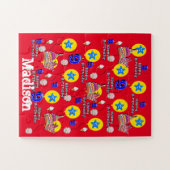 Puzzels, Happy 8th Birthday, #8 Birthday Red Legpuzzel (Horizontaal)