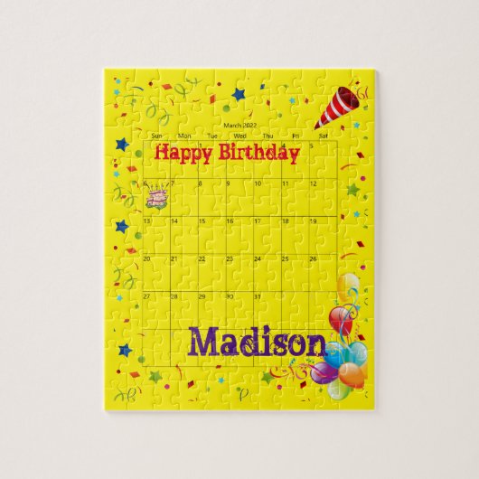 Puzzels, Happy Birthday March 2022 Jigzaag Puzzle Legpuzzel (Verticaal)