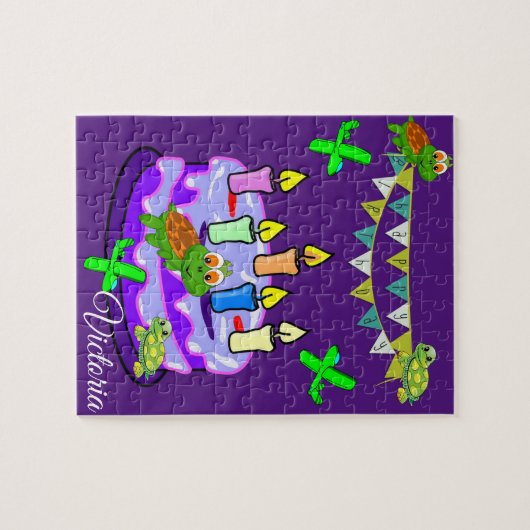 Puzzels Happy Birthday Turtles Taart (Horizontaal)