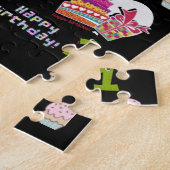 Puzzels, Happy First Birthday, #1 Birthday Black Legpuzzel (Zijkant)