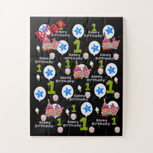 Puzzels, Happy First Birthday, #1 Birthday Black Legpuzzel