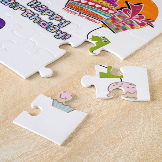 Puzzels, Happy First Birthday, #1 Birthday White Legpuzzel (Zijkant)