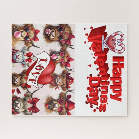 Puzzels Happy Valentijnsdag Koeien (Horizontaal)