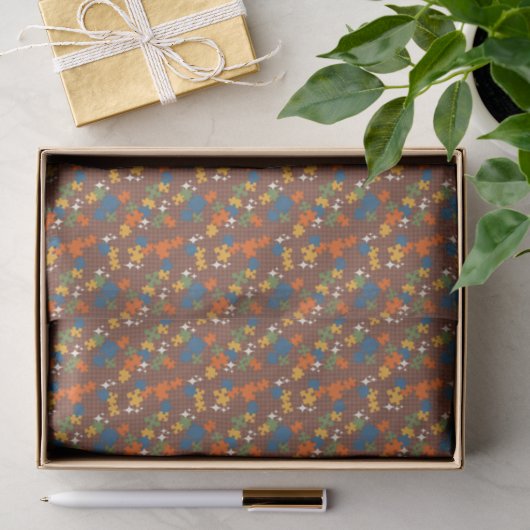 Puzzels - Herfst Kleur Omlijning Kleur Achtergrond Tissuepapier (Geschenk)
