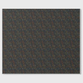 Puzzels - Herfst Omlijning Zwarte Achtergrond Cadeaupapier (Vlak)