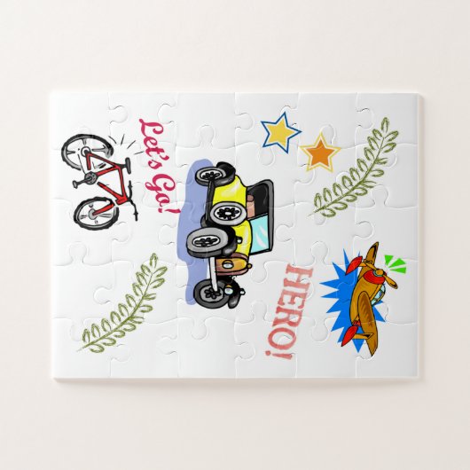Puzzels Hero Fiets Auto Vliegtuig (Horizontaal)