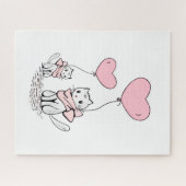 Puzzels Kat Roze Harten Fijne Valentijnsdag (Horizontaal)