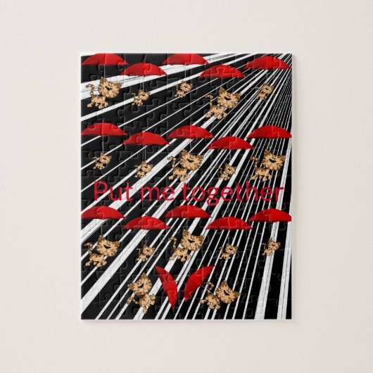 Puzzels Katten Rode Parapolas Gray Black Stripe (Verticaal)