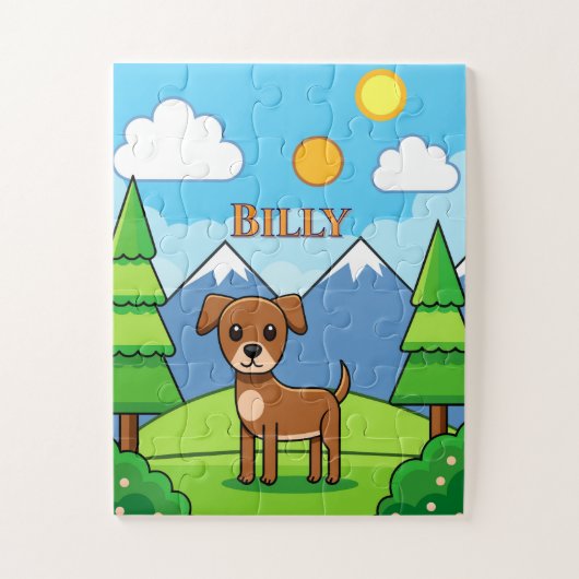 PUZZELS: KINDEREN Cute Hond & Bergen Kids Legpuzzel (Verticaal)