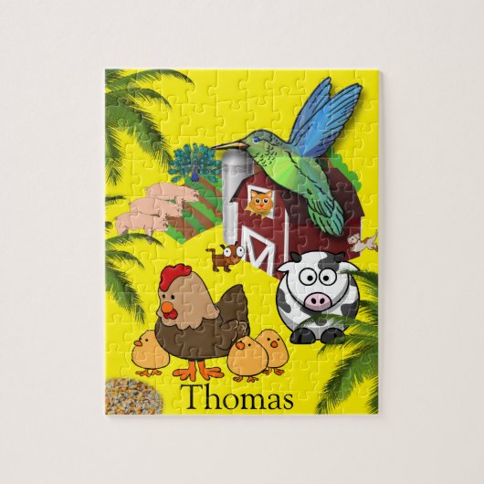 Puzzels Koe Chicken Bird Kitten Dog (Verticaal)