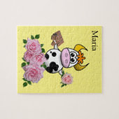 Puzzels Koe Roze rozen Chocolade (Horizontaal)