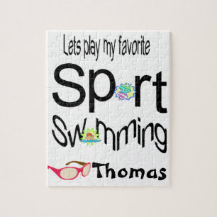 Puzzels Laten we onze favoriete sport zwemmen