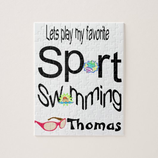 Puzzels Laten we onze favoriete sport zwemmen (Verticaal)