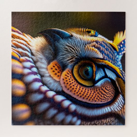 Puzzels met macrofoto van uil (Horizontaal)