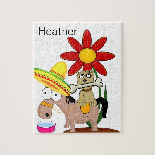 Puzzels Mexicaanse Ezel Hond Bloemig (Verticaal)