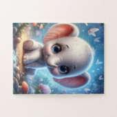 Puzzels Mooie Gelukkige Witte Olifant (Horizontaal)