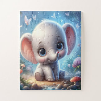 Puzzels Mooie Gelukkige Witte Olifant
