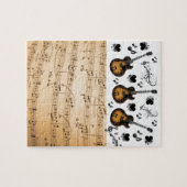 Puzzels Muzieknoten Guitars Black Hearts (Horizontaal)