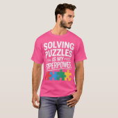 Puzzels Oplossen Is Mijn Superkracht Funny Jigsaw T-shirt (Voorkant volledig)