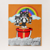 Puzzels Oranje katten Regenboog (Verticaal)