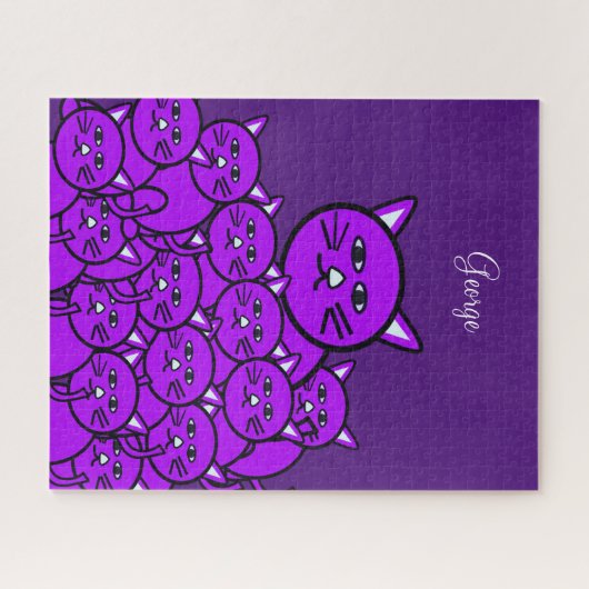 Puzzels Paarse katten (Horizontaal)