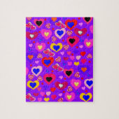 Puzzels Paarse kleurrijke harten (Verticaal)