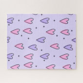 Puzzels Paarse Roze Harten Fijne Valentijnsdag (Horizontaal)