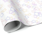 Puzzels - Pastel Omlijning Witte Achtergrond Cadeaupapier (Rol Hoek)